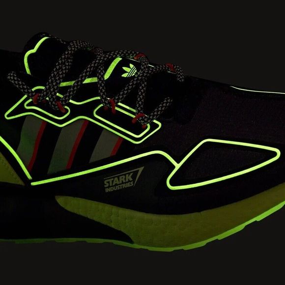MEN\'S adidas ZX 2K Boost x Marvel Stark Industries Black Solar Yellow H02559